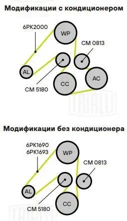Ролик привод. ремня Hyundai Santa Fe (00-)/Sonata (98-) 2.7i (опор.) (CM 0813) CM 0813 TRIALLI
