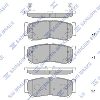 Колодки тормозные HYUNDAI H-1 01-/SANTA FE (CM)/(SM) 05- задние SP1178 SP1178 SANGSIN