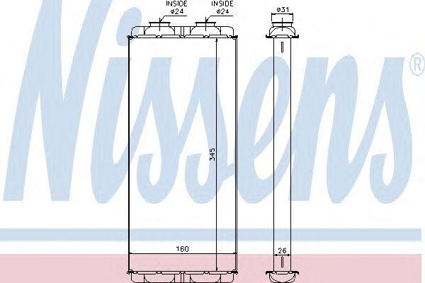 Радиатор отопителя 345x160x26 MB Axor/ Камаз 5490 72048 NISSENS
