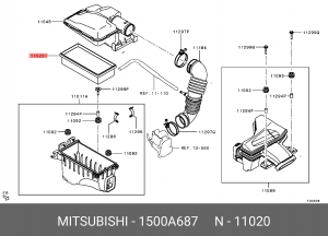 Фильтр воздушный 1500A687 1500A687 MITSUBISHI