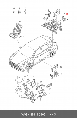 ПЛАВКИЙ ПРЕДОХРАНИТЕЛЬ N91186303 N 911 863 03 VAG