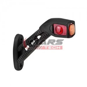 фонарь габаритный !рожок LED 24V прямоуг стекла кр/б/ж наклонный провод 185x168x M720213 MARS
