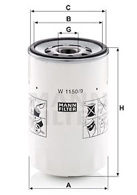 Фильтр масляный W1150/9 W11509 MANN FILTER