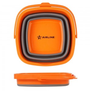 Ведро автомобильное складное (5 л) "AIRLINE" (серо-оранжевый) ABON003 AIRLINE