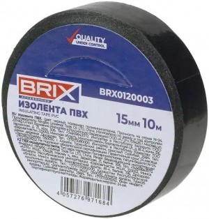 изолента! ПВХ, 15мм х 10м, черная\ BRX0120003 BRIX