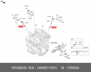 Свеча зажигания HYUNDAI Santa Fe (06-),KIA Magentis (05-),Carniva (06-) OE 1884011051 HYUNDAI KIA