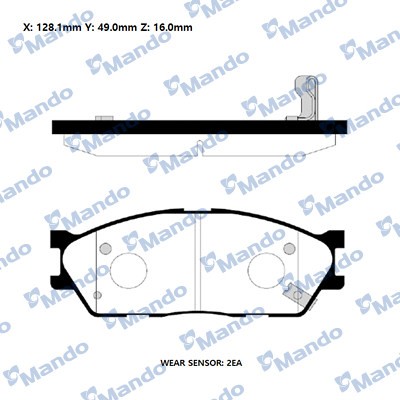 Колодки тормозные KIA Rio (02-),Spectra,Carens передние (4шт.) MANDO MPK24 MANDO