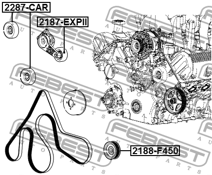 Ролик обводной 2188-F450 2188-F450 FEBEST