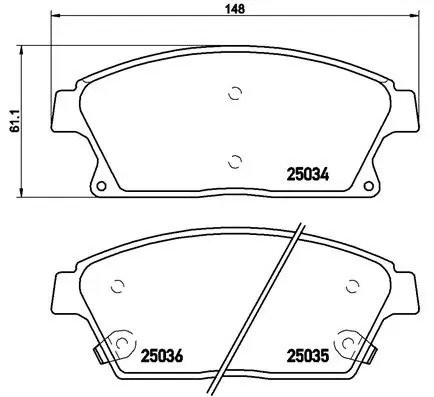 P59077 колодки дисковые передние!\ Opel Astra, Chevrolet Cruze 1.4-2.0 09> P59077 BREMBO