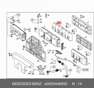 ОТРАЖАТЕЛЬ ФОНАРЯ ПРАВ. A 000 544 88 92 MERCEDES BENZ