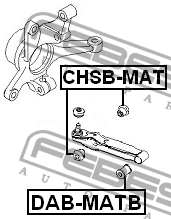 САЙЛЕНТБЛОК ПЕРЕДНЕГО РЫЧАГА(БЕЗ УПАКОВКИ) DAB-MATB FEBEST