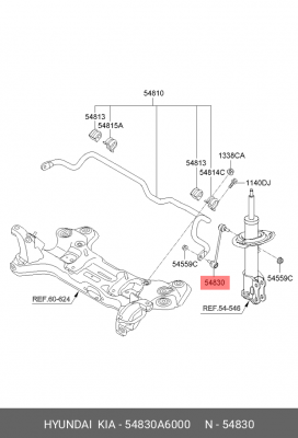 Тяга переднего стабилизатора LR 54830-A6000 54830A6000 HYUNDAI KIA