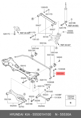 Стойка стабилизатора HYUNDAI Elantra (06-),i30 (08-) KIA Ceed (06-) заднего лева 555301H100 HYUNDAI KIA