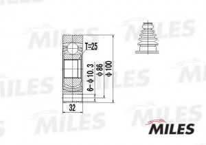 ШРУС внутренний BMW E30/34 (SKF VKJA8826) GA10011 GA10011 MILES