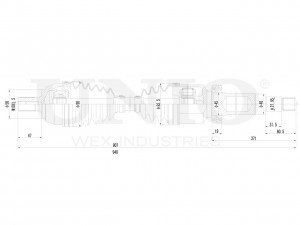 Привод в сборе передний правый CVJ-10003 UNIO
