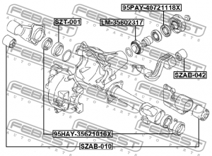 сайлентблок дифференциала!\ Suzuki Grand Vitara/Escudo SQ416/SQ420/SQ625 98-06 SZAB-010 FEBEST