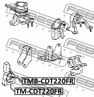 подушка двигателя передняя!\Toyota Avensis TM-CDT220FR FEBEST
