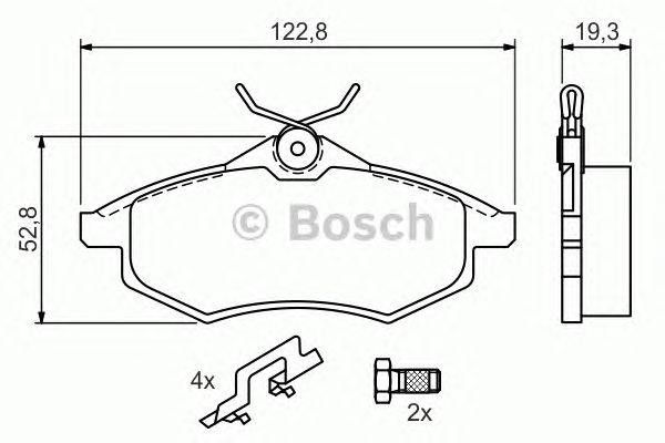 Колодки тормозные CITROEN C2,C3 (02-09) передние (4шт.) BOSCH 0 986 494 262 BOSCH
