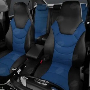 Авточехлы универсальные экокожа черно-синие комплект Recaro AVTOLIDER UREK310303 AVTO LIDER 1