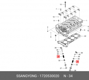 Пружина SSANGYONG Actyon (12-) (G20D) клапана двигателя OE 1720530020 SSANG YONG