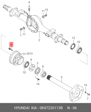 Шпилька колеса KIA Bongo (06-) OE 0K67226113B HYUNDAI KIA