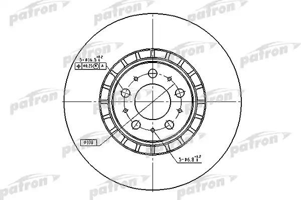 Диск тормозной VOLVO XC90 (02-) передний (1шт.) PATRON PBD4340 PATRON