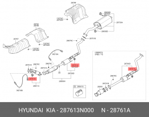 Крепление глушителя HYUNDAI Accent (17-) OE 287613N000 HYUNDAI KIA