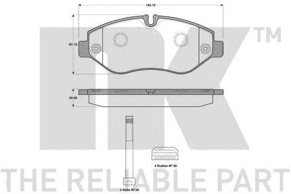 колодки дисковые передние! усил. с болт. и скоб.\ Iveco Daily III 29/35/40/45/50 222382 NK