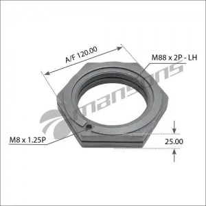 Гайка SMB ступицы левая M88х2мм MANSONS CLN005 MANSONS