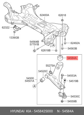 Сайлентблок (задний) переднего рычага LR HYUNDAI iX35/KIA Sportage III 10- 54584 545842S000 HYUNDAI KIA