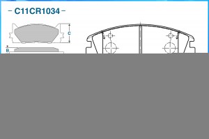 Тормозные колодки передние Low Metallic C11CR1034 C11CR1034 CWORKS