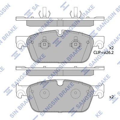 Колодки тормозные дисковые MB W166/X166 3.0-5.0/2.5CDi/3.5CDi 11 SP1956 SP1956 SANGSIN