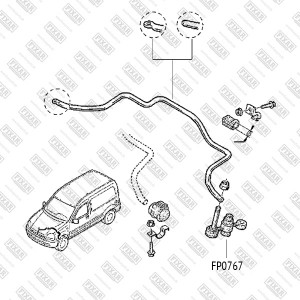 Тяга стабилизатора передняя левая/правая RENAULT Clio/Kangoo 90- FP0767 FP0767 FIXAR