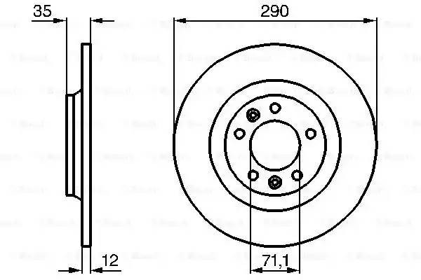 Диск тормозной PEUGEOT 407 (04-) CITROEN C5 (08-) задний (1шт.) BOSCH 0 986 479 194 BOSCH