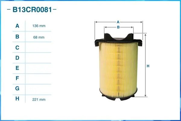 Фильтр воздушный B13CR0081 B13CR0081 CWORKS