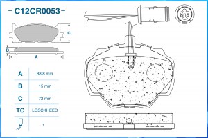 Тормозные колодки задние Low Metallic C12CR0053 C12CR0053 CWORKS