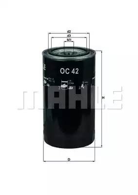 Фильтр масляный OC42 MAHLE KNECHT