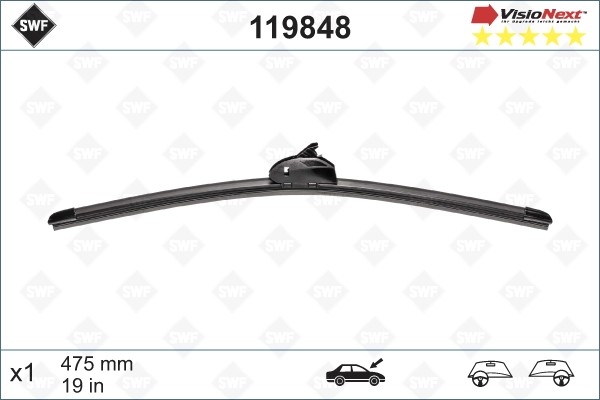 Щетка стеклоочистителя 480мм бескаркасная Visionext SWF 119848 SWF