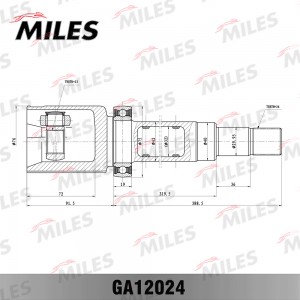 ШРУС внутренний правый FORD FOCUS CB4 2008-2011 GA12024 GA12024 MILES