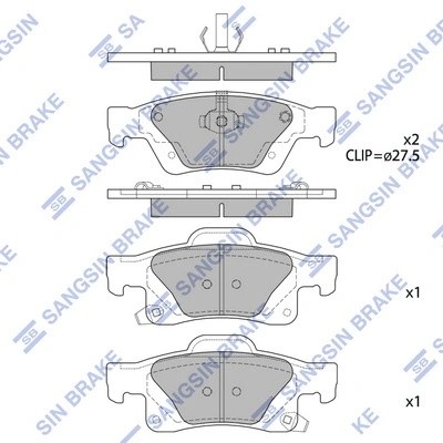 Колодки тормозные JEEP Grand Cherokee (09-) задние (4шт.) SANGSIN SP1946 SANGSIN