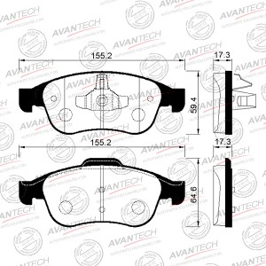 Колодки тормозные дисковые Avantech передние (противоскрипная пластина в компл.) AV126 AVANTECH