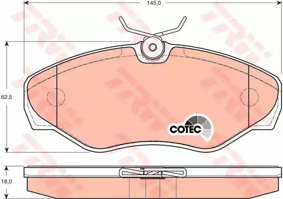 Колодки передние RENAULT TRAFIC II, OPEL VIVARO, NISSAN PRIMASTAR GDB1478 GDB1478 TRW