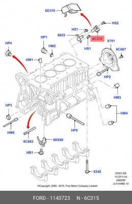 датчик положения коленвала!\ Ford Mondeo/Transit 2.0Di-3.2TDCi 00> 1 143 723 FORD