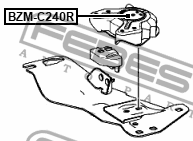 Подушка коробки скоростей (гидравлическая) MERCEDES BENZ E-CLASS W211 BZM-C240R BZM-C240R FEBEST