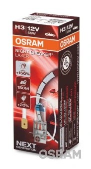 Лампа 12V H3 55W PK22s +150% 3400K Night Breaker Laser OSRAM 64151NL OSRAM