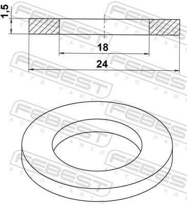 КОЛЬЦО УПЛОТНИТЕЛЬНОЕ 18X24X1.5 88430-182415C 88430182415C FEBEST