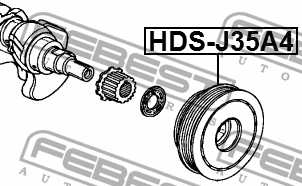 Шкив коленвала HONDA ACCORD CF3/CF4/CF5/CL1/CL3 1998-2002 HDS-J35A4 HDS-J35A4 FEBEST