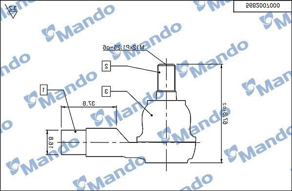 Наконечник рулевой тяги KIA Picanto (04-) левый/правый (1шт.) MANDO DSA020509 MANDO