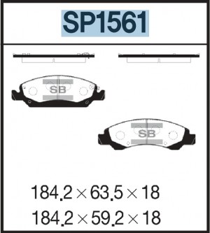 Колодки тормозные CADILLAC Escalade передние (4шт.) SANGSIN SP1561 SANGSIN