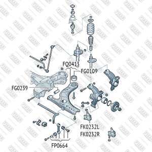 Сайлентблок переднего рычага задний AUDI A3 96-VW Golf 96- FG0109 FG0109 FIXAR